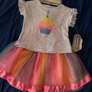 Toddler girl outfit w/ tutu skirt NWT